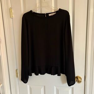 LOFT Black Women's Blouse Size L